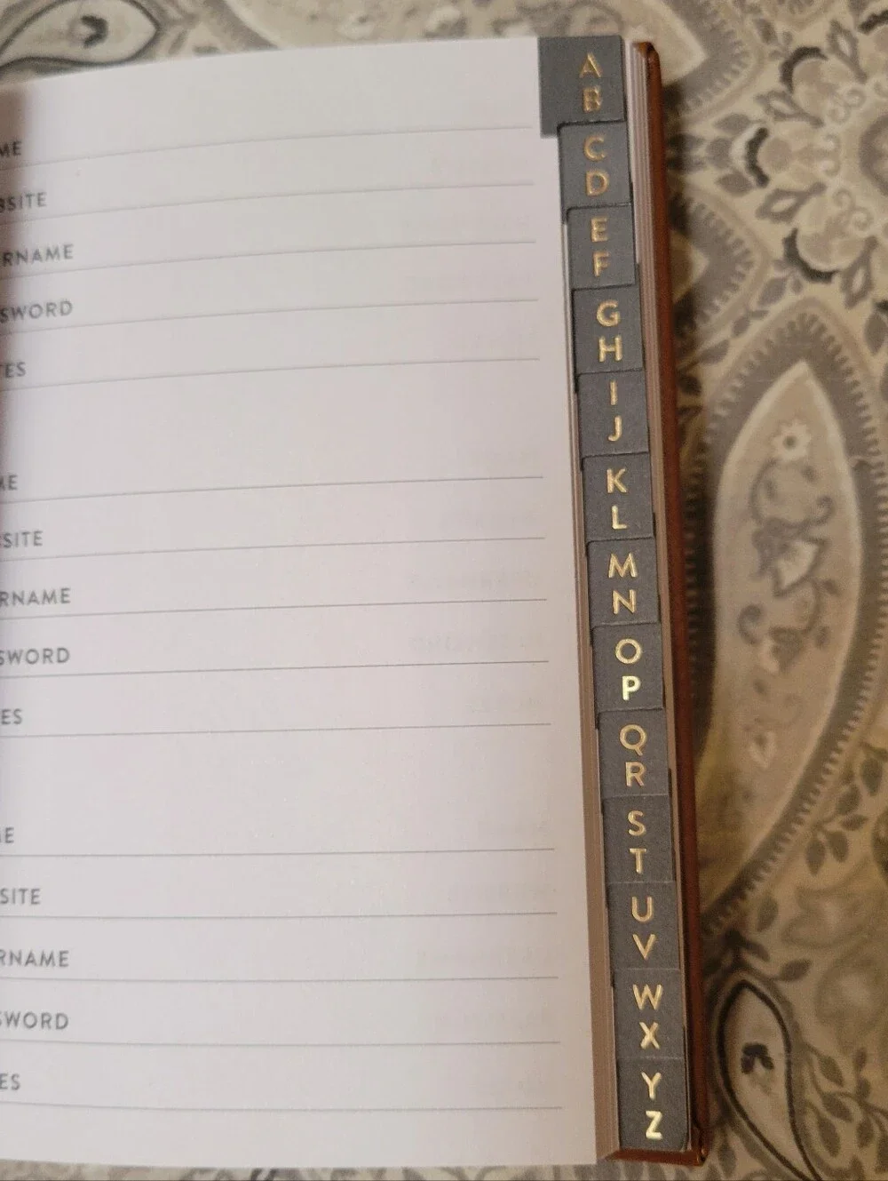 ECCOLO Internet Password Keeper Compact Hardcover Logbook A-Z Tabs Faux Leather